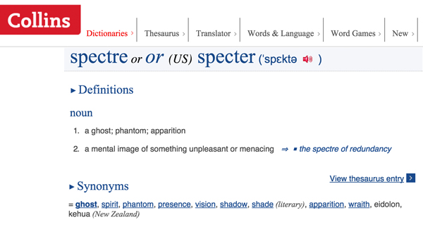 spectre definition in history